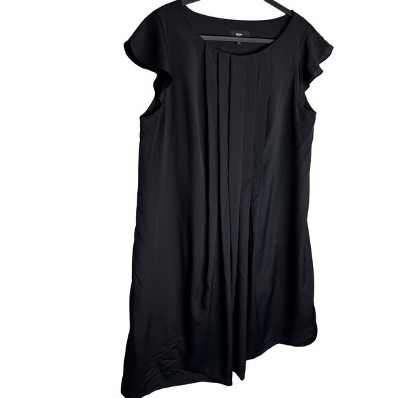 Black Pleated Dress With Cap Sleeves By Mossimo Women's XL Goth Whimsigoth - Picture 5 of 9